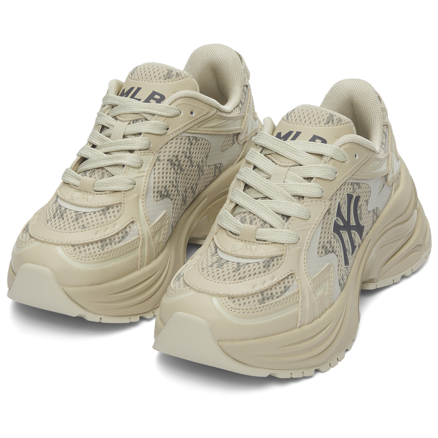MLB New York Yankees Synthetic Leather Low top Casual Running Shoes Unisex Beige