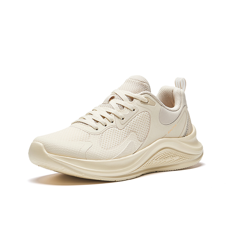 Anta Wander Cushioning Slip Resistant Breathable Lightweight Low top Casual Running Shoes Women’s White Gray
