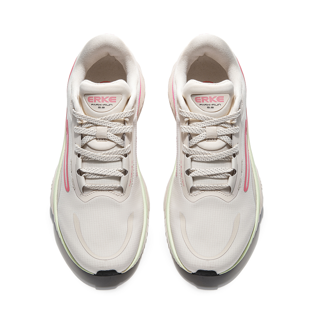 Erke Slip Resistant, Abrasion Resistant, Lightweight Low top Casual Running Shoes Women’s White Pink