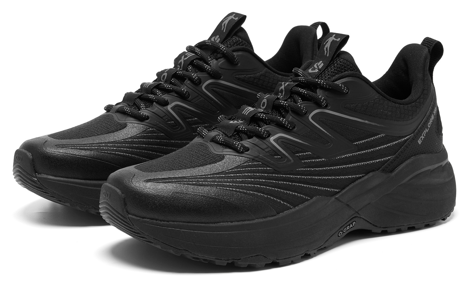 QIAODAN Running Shoes Men’s Low Top Black/Coal Gray