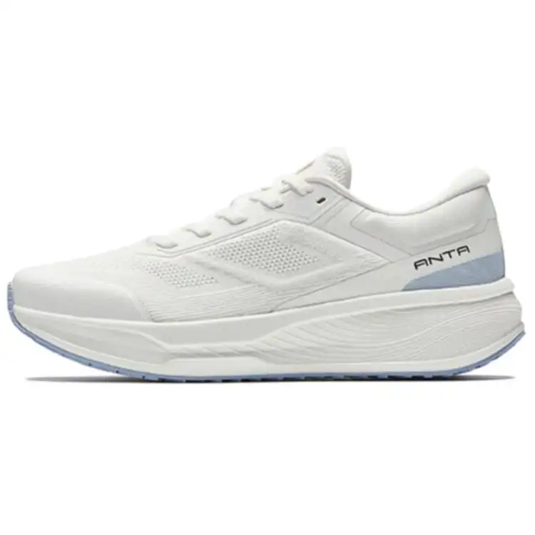 Anta Shen Xing 12 Cushioning Lightweight Low top Walking Shoes Women's Papyrus White Oxygen Blue