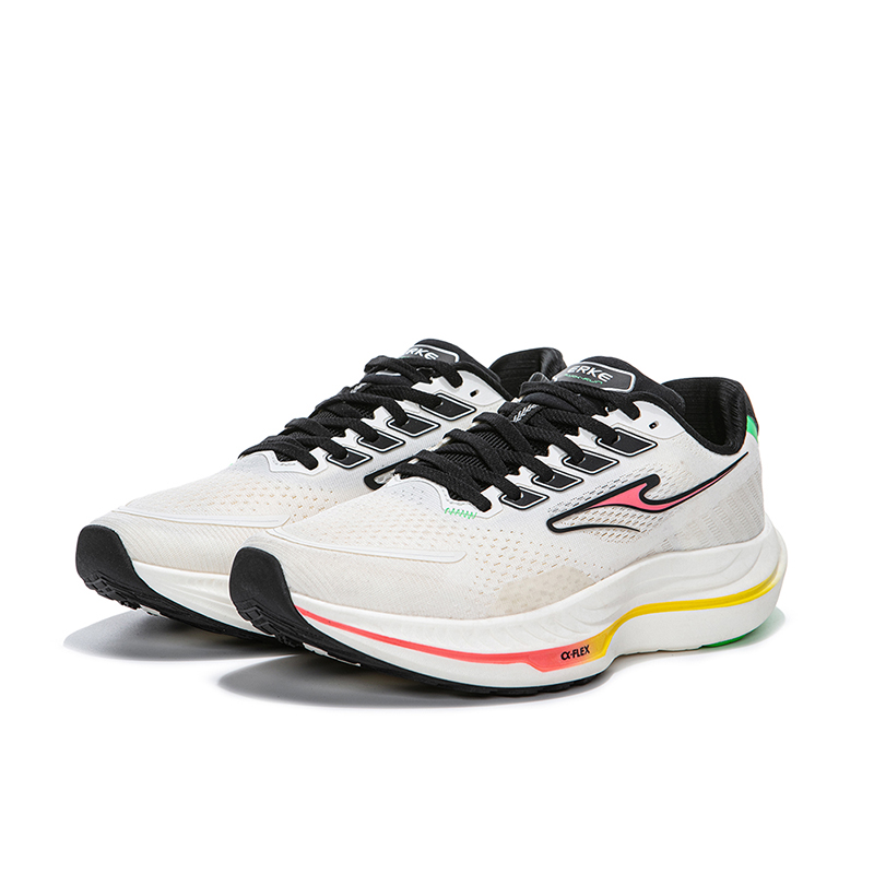 Erke Cushioning Slip Resistant Abrasion Resistant Low top Long Distance Running Shoes Men’s White Black