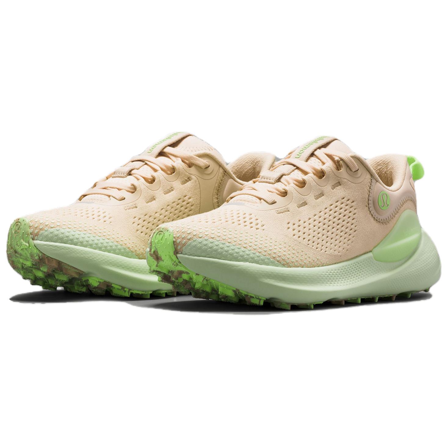 Lululemon Beyondfeel Trail Running Shoes Women’s Low Top Light Linen/Light Avocado/Frozen Green
