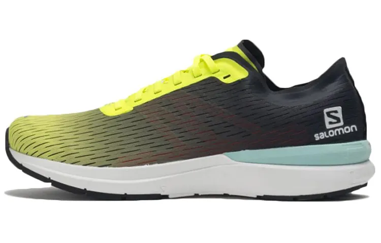 SALOMON Sonic Collection Fabric Abrasion Resistant Low top Running Shoes Men's Black Yellow