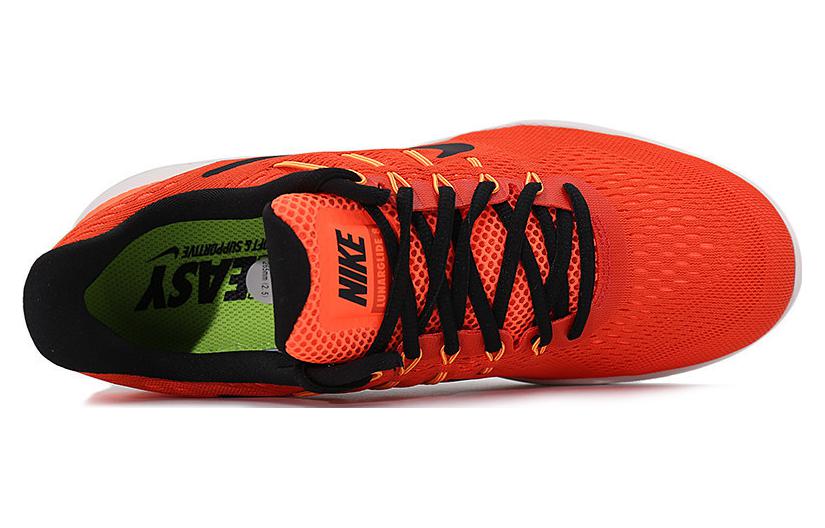 Мужские кроссовки Nike Lunarglide 8 (оранжево-черно-белые) — Оранжевыйчёрный — фото 4