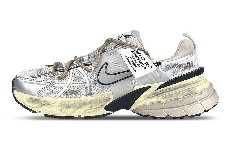 Nike V2K Run Fabric Cushioning Abrasion Resistant Breathable Coverage Lightweight Low top Casual Running Shoes Women's