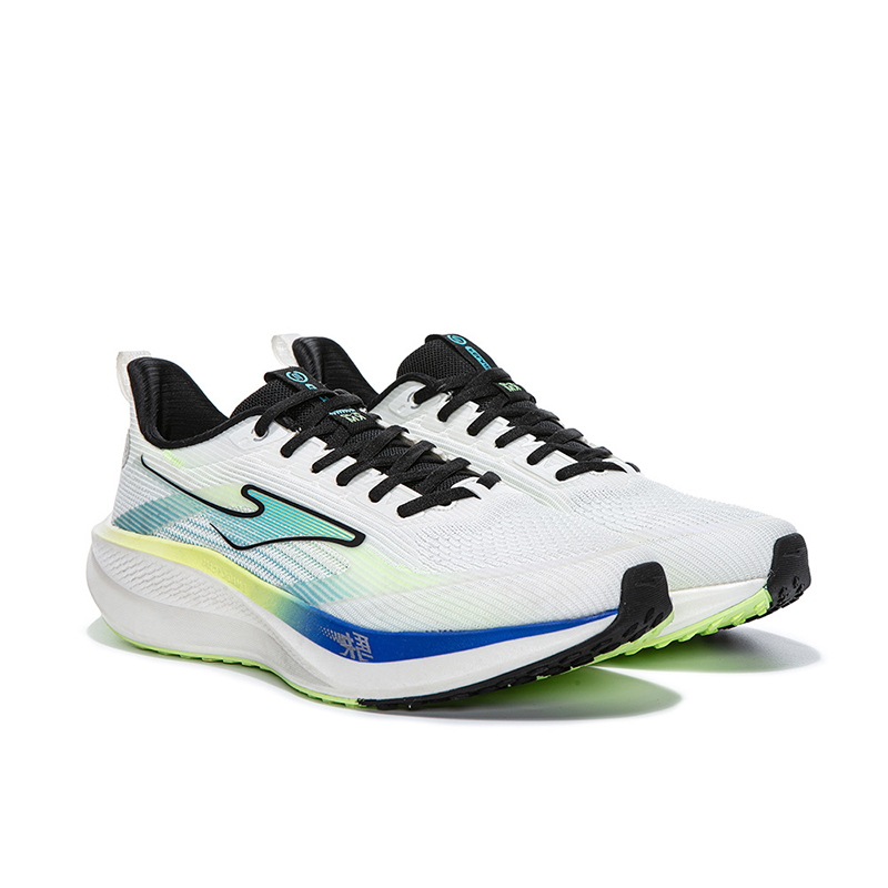 Erke Cushioning Slip Resistant Abrasion Resistant Breathable Lightweight Low top Running Shoes Men’s White Blue