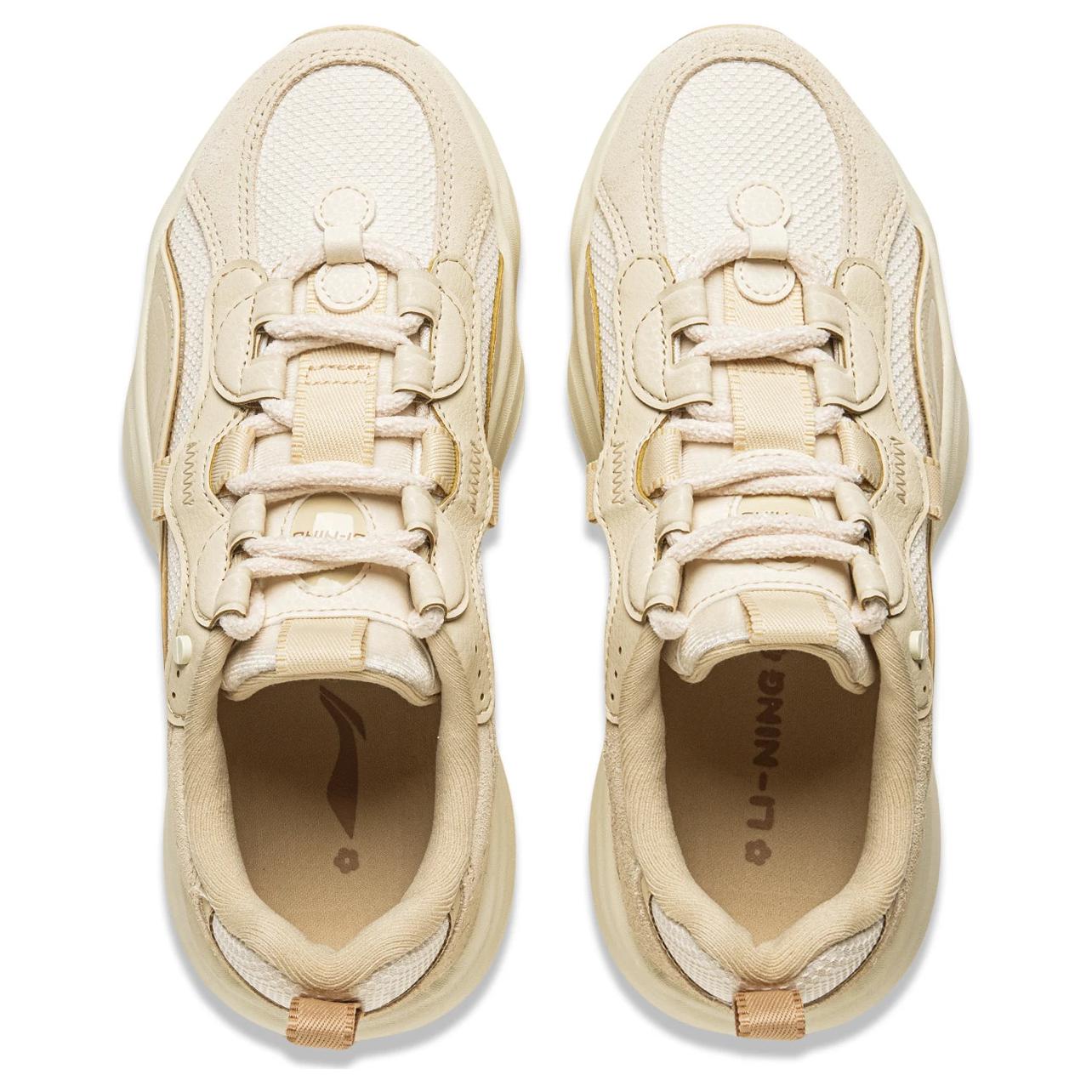 Li Ning Slip Resistant Abrasion Resistant Low top Running Shoes Women’s Yellow Beige