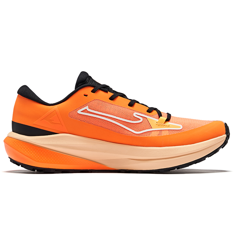 Erke Cushioning Slip Resistant Breathable Coverage Low top Running Shoes Men’s Fluorescent Bright Orange Jet Black