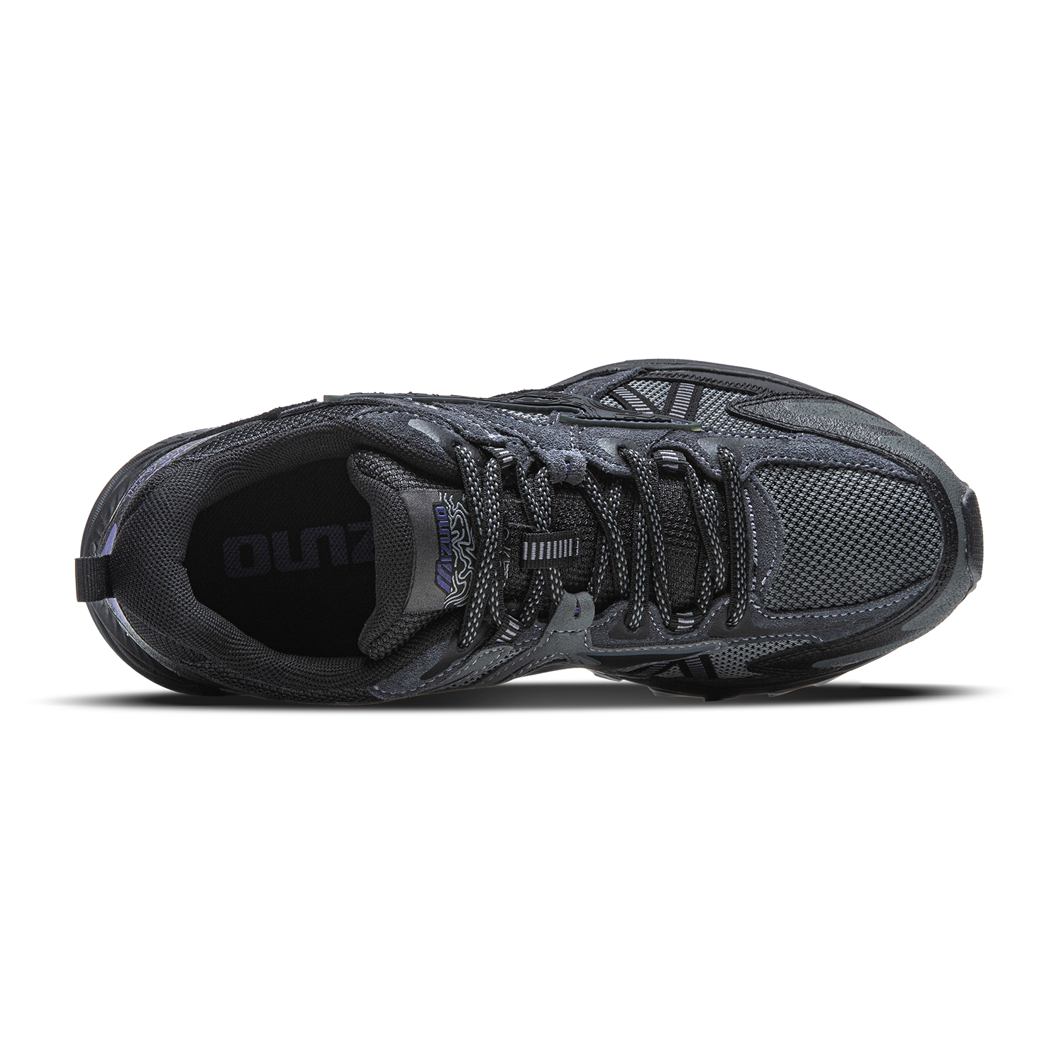 Mizuno Racer Trail Comfortable Textile, Synthetic Leather Low top Running Shoes Unisex Black