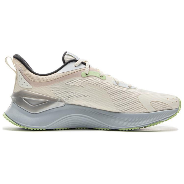 Li Ning Cushioning Slip Resistant Abrasion Resistant Low top Casual Running Shoes Men’s Ivory