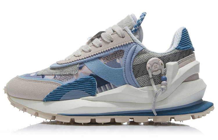 Li Ning Fangyuan Eternal Running Shoes Women's Low Top Light Gray Blue/White Sand Gray/Denim Blue