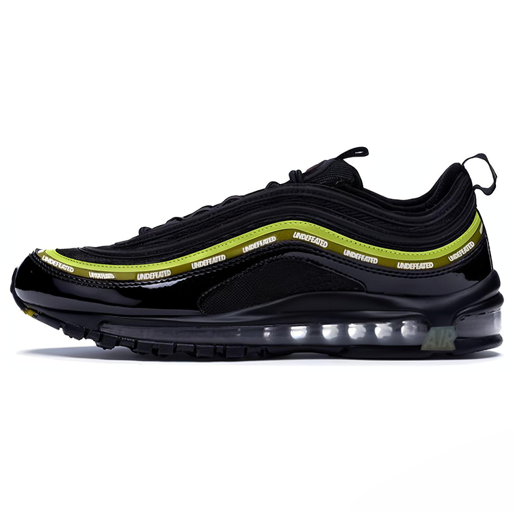 UNDEFEATED x Nike Air Max 97 Fabric Cushioning Low top Air Cushion Running Shoes Men's Black Yellow