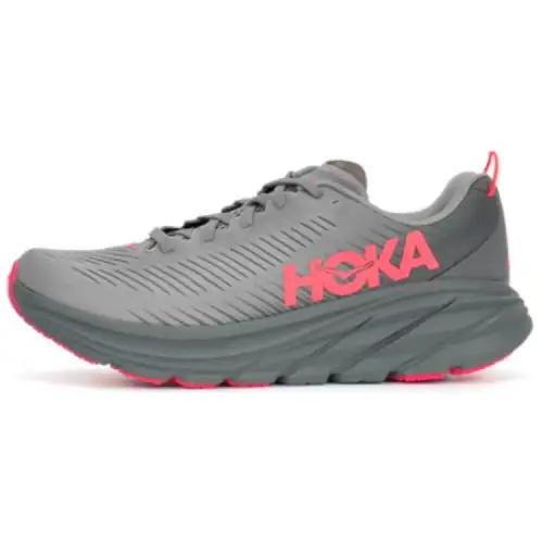 HOKA ONE ONE Rincon 3 Cushioning Abrasion Resistant Slip Resistant Low top Running Shoes Women's Gray Pink