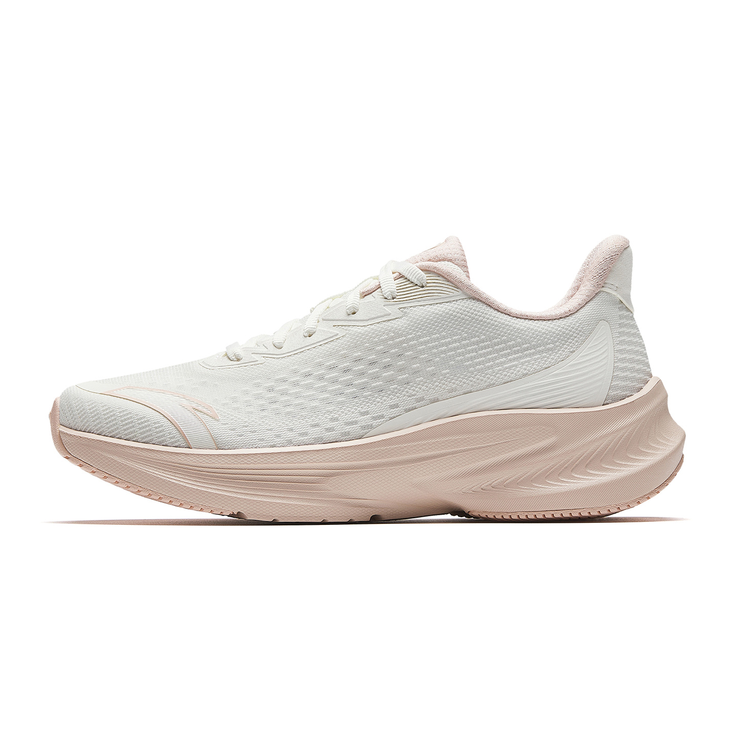 Anta Stinger 7 Cushioning and Rebound Midsole Upgraded and Thickened Durable and Stable Fabric Woven Low-top A-SHOCK Technology Training Body Test Racing Running Shoes Women's White Pink