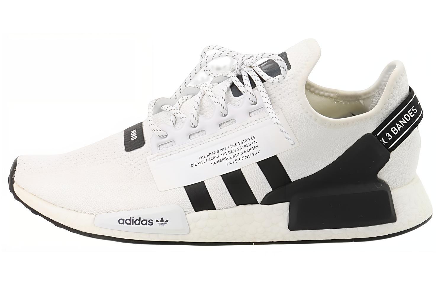Кроссовки adidas originals NMD_R1 V2 (бело-черные)