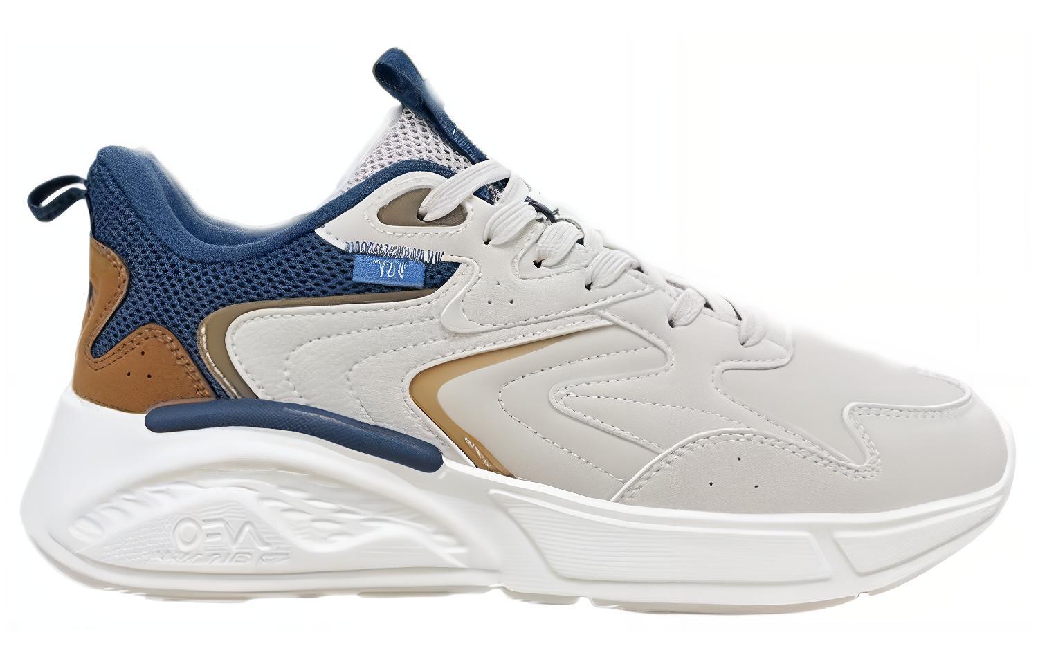 361° Comfortable Round Toe Slip Resistant Abrasion Resistant Low top Running Shoes Men’s Blue White