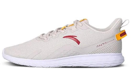 Anta Cushioning Slip Resistant Abrasion Resistant Breathable Rebound Low top Running Shoes Men's Gray Red