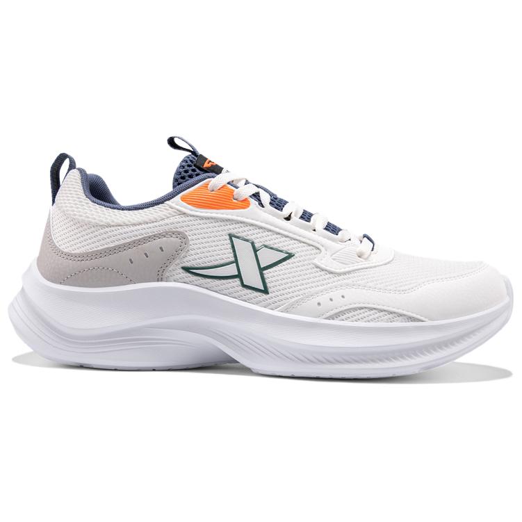 XTEP Cushioning Slip Resistant Breathable Low top Running Shoes Men’s Beige Blue Gray