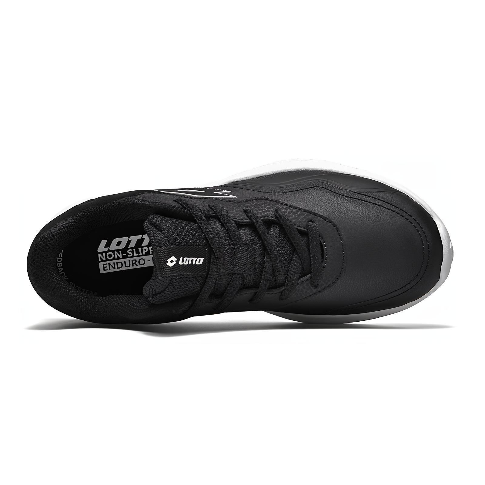 LOTTO Synthetic Leather Slip Resistant, Breathable, Lightweight Low top Casual Running Shoes Women’s Black White