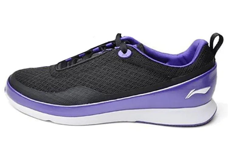 Li Ning Cushioning Abrasion Resistant Slip Resistant Low top Running Shoes Women's Black Purple White