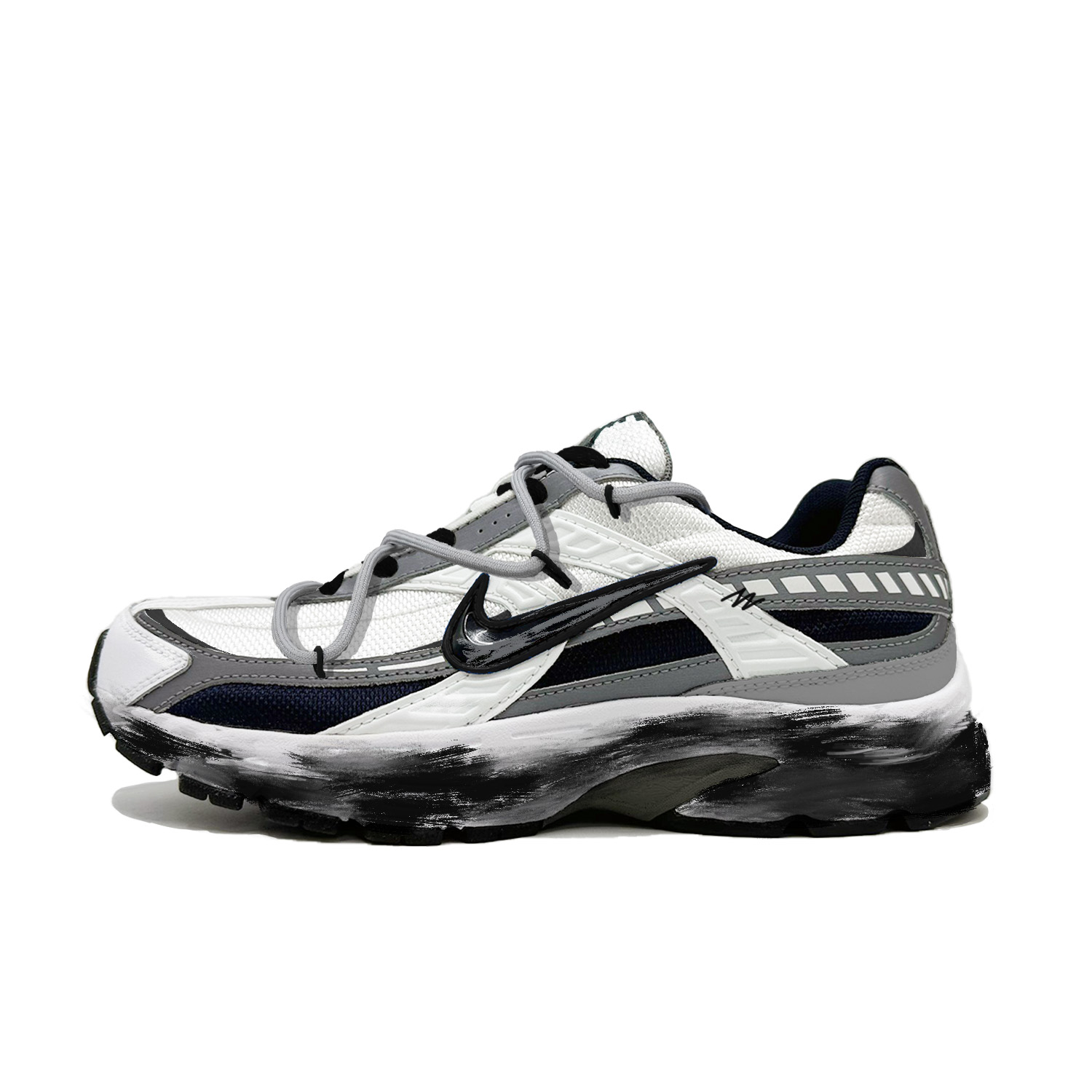 Nike Initiator Cow Split Leather Abrasion Resistant Low top Casual City Commuting Running Shoes Men’s Black