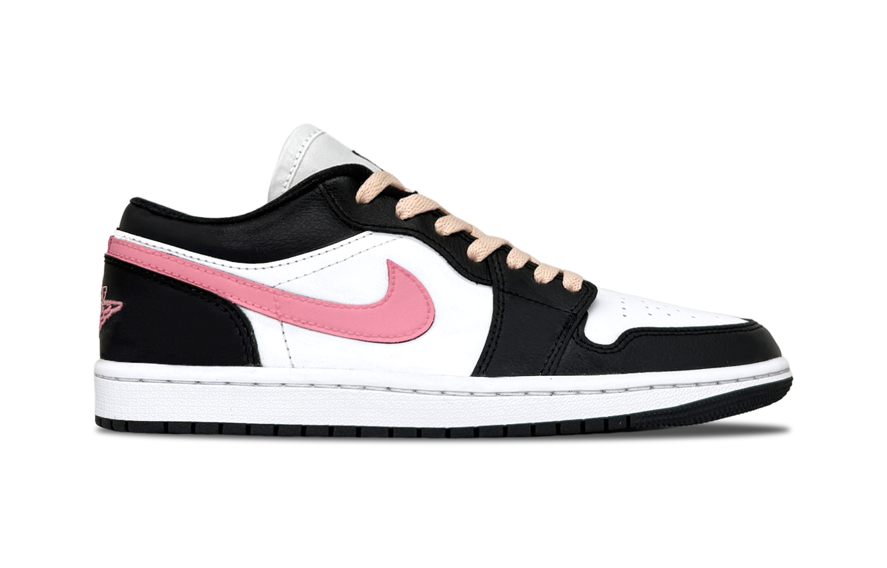 Jordan Air Jordan 1 Abrasion Resistant Low top Vintage Basketball Shoes Unisex Black Pink