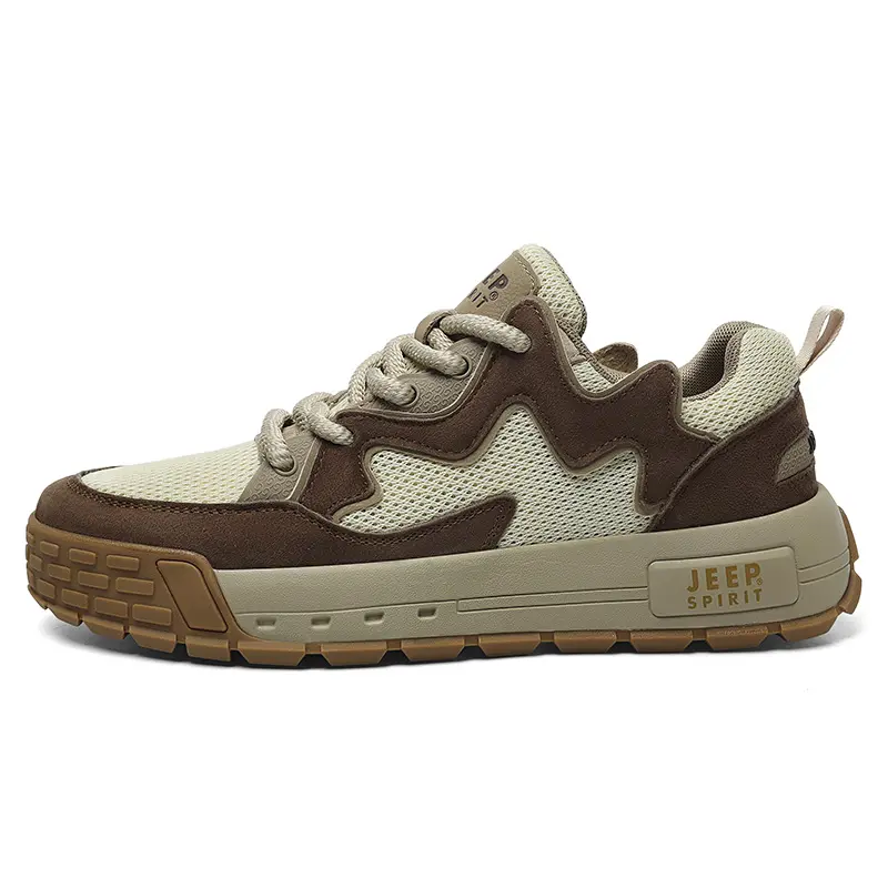 JEEP SPIRIT Mesh, Textile, Suede Low top Casual Shoes Men's Natural Deer