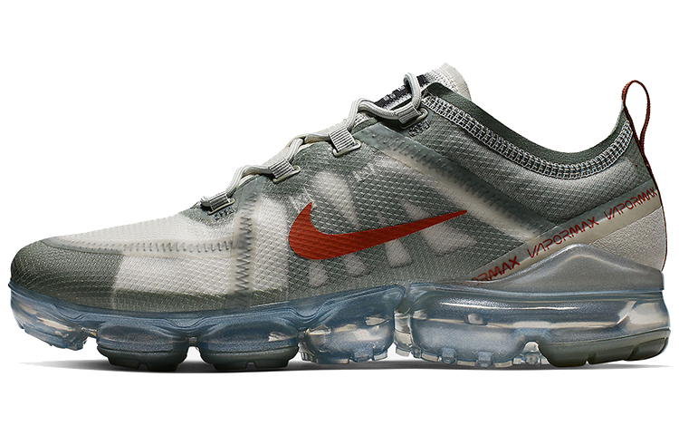 Nike VaporMax 2019 cushioning fabric shock-absorbing and impact-resistant low-top casual running shoes men's taupe