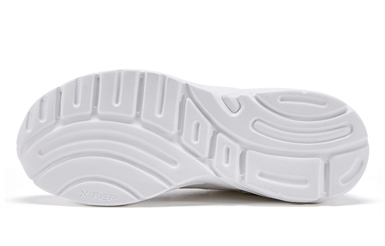XTEP Cushioning Slip Resistant Abrasion Resistant Breathable Lightweight Low top Running Shoes Women's White Cyan Pink