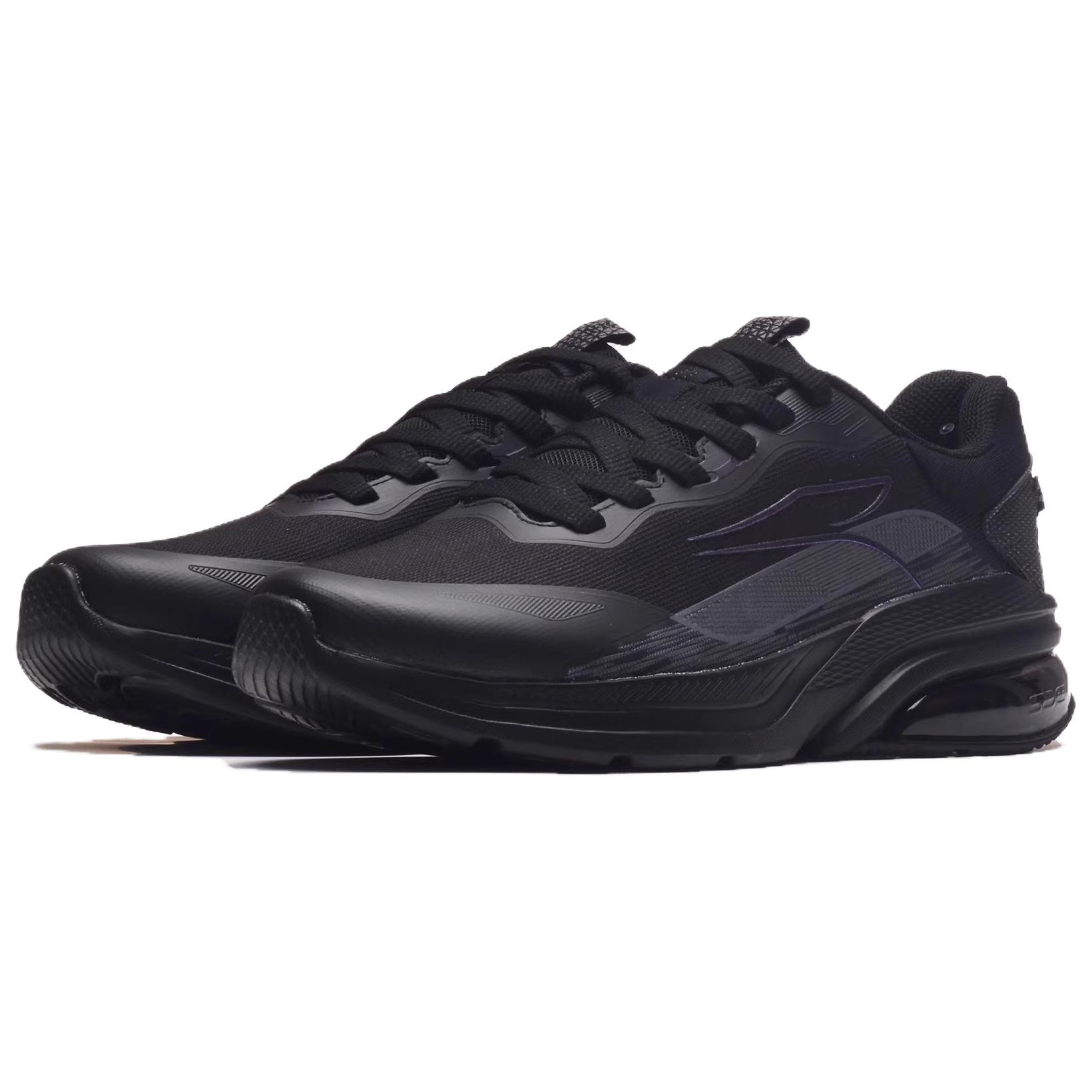 361° Style Cushioning Slip Resistant Rebound Low top Casual Sprint Running Shoes Men’s Black Gray