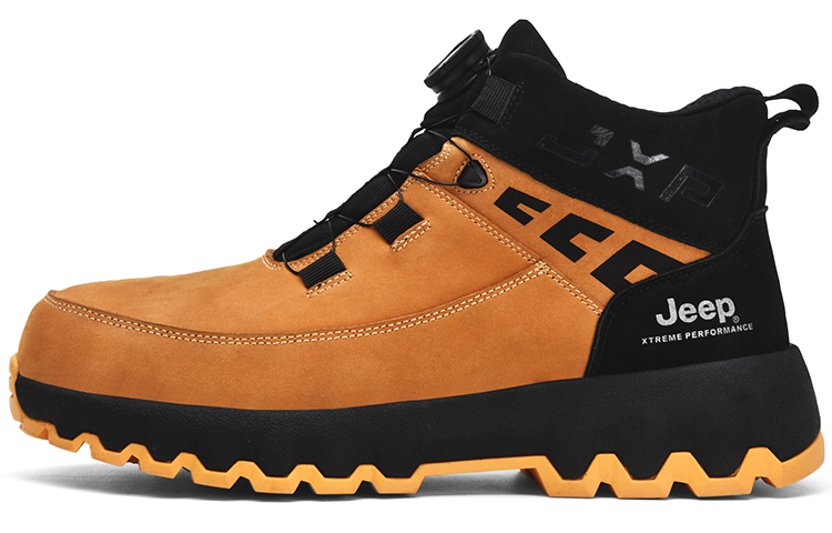 Jeep Non Slip And Waterproof Ankle Length Outdoor Boots Men's Black Yellow