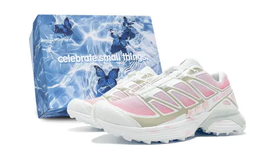 SALOMON XT Pathway Slip Resistant Abrasion Resistant Low top Running Shoes Unisex White Pink
