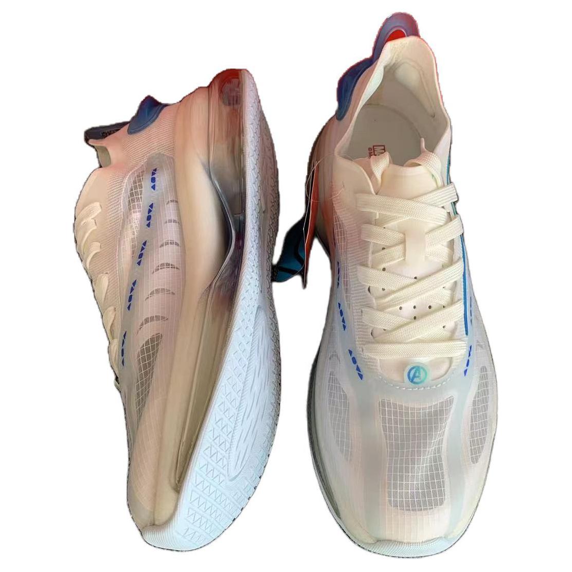 Anta Cushioning Slip Resistant Abrasion Resistant Breathable Low top Running Shoes Men’s White Gray Blue