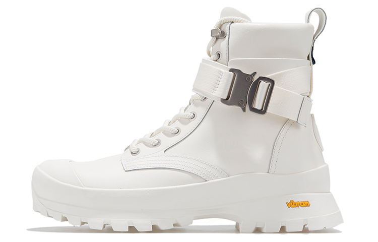 Palladium Pampa Leather Abrasion Resistant Height Increasing Slip Resistant Short Outdoor Boots Unisex White
