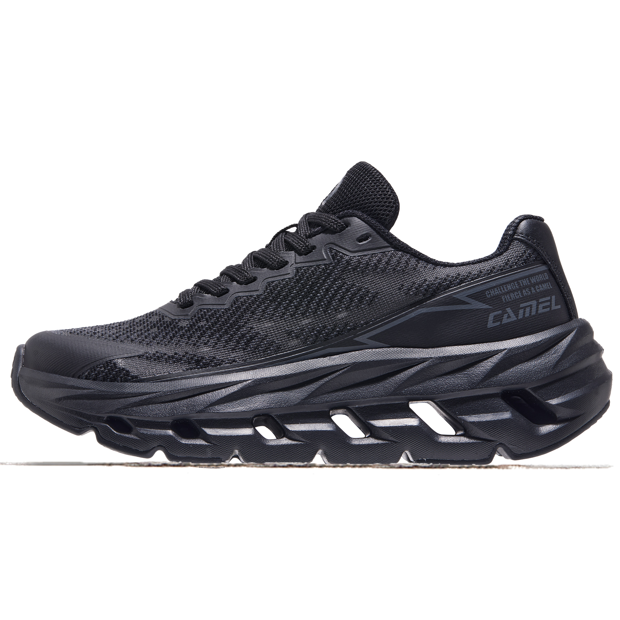 CAMEL Slip Resistant, Abrasion Resistant, Breathable Low top Running Shoes Men’s Black