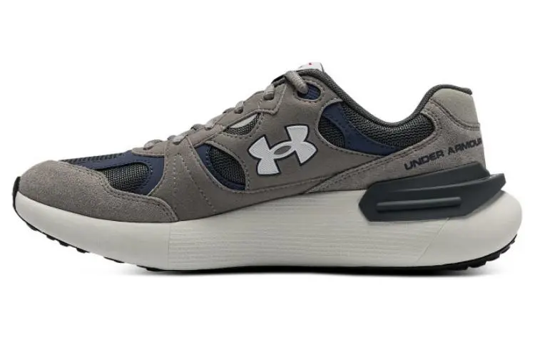 Under Armour Textile, Leather Low top Casual Running Shoes Unisex Asphalt Gray