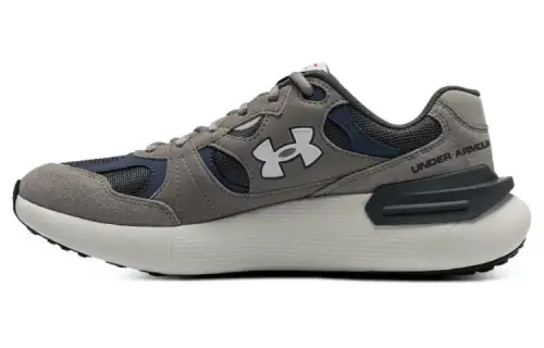 Under Armour Textile, Leather Low top Casual Running Shoes Unisex Asphalt Gray