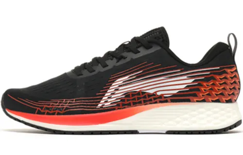 Li Ning Red Hare 4 Lightweight Slip Resistant Low top Running Shoes Unisex Bright Tobacco Red
