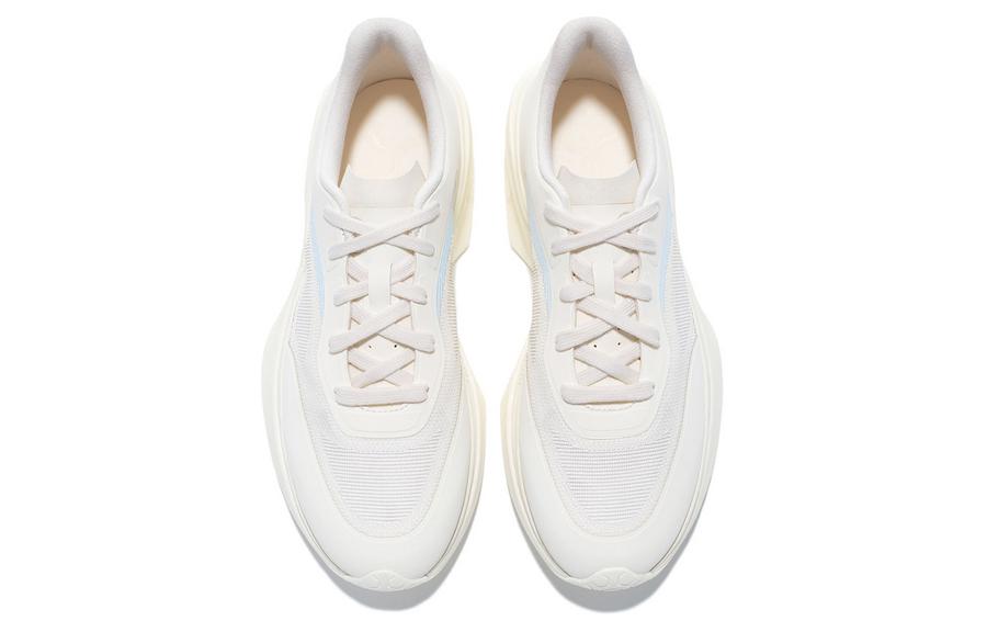 LI NING 1990 Rebound Cushioning Height Increasing Low top Casual Running Shoes Women’s White Blue