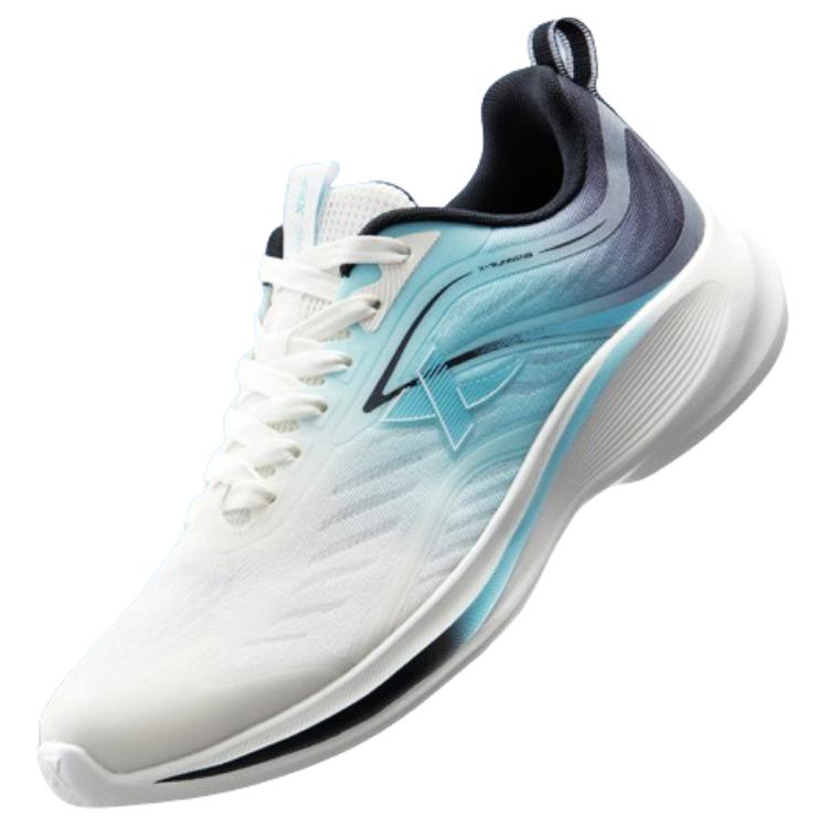 XTEP Cushioning Slip Resistant Breathable Lightweight Low top Running Shoes Men’s White Blue Black