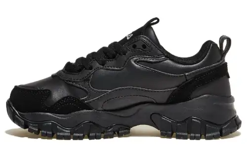 FILA Abrasion Resistant Breathable Low top Running Shoes Unisex Black Korean Style