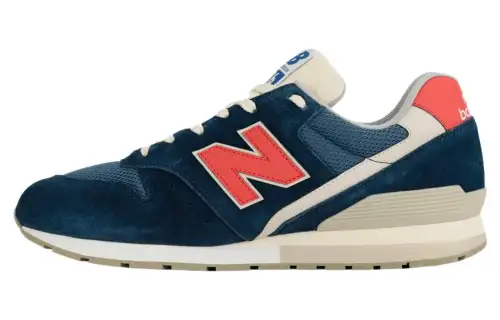 New Balance NB 996 Running Shoes Men's Low Top Dark Blue/Orange/Ecru
