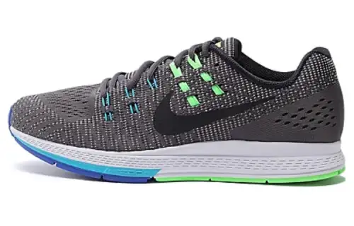 Nike Zoom Structure 19 Cushioning Abrasion Resistant Cushioning, Wear Resistant Low top Running Shoes Men's Black Green