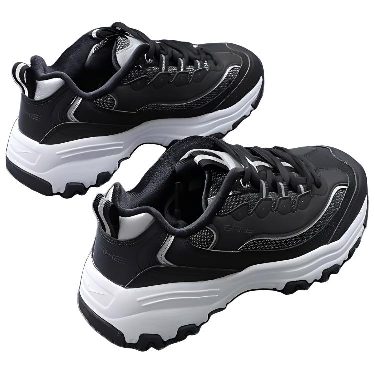 Erke Fabric Fleece Lined Thermal Slip Resistant Low top Running Shoes Women’s Black