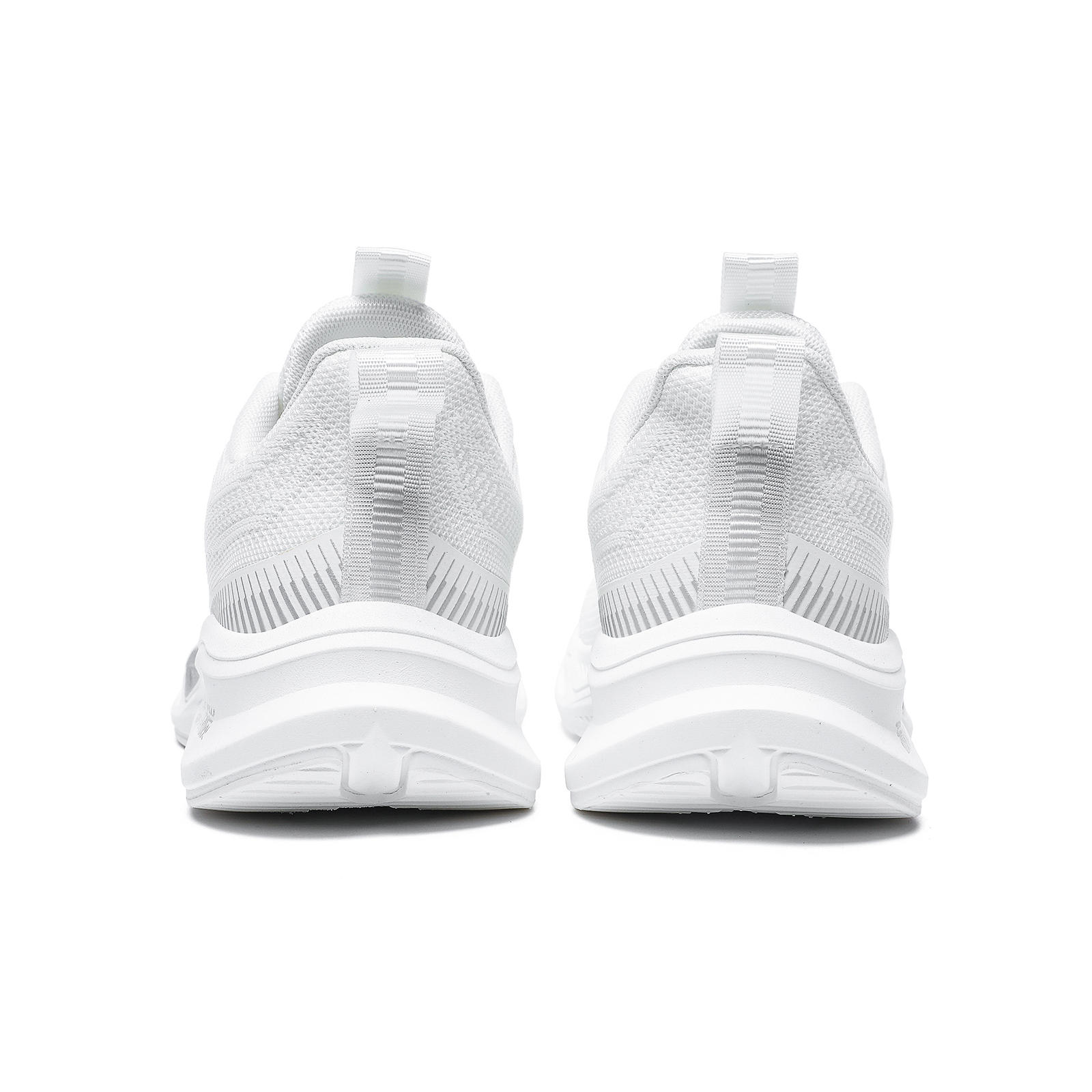 BTE Cushioning Slip Resistant Abrasion Resistant Lightweight Low top Running Shoes Unisex Aurora White Silver