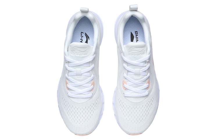 Li Ning Cushioning Slip Resistant Lightweight Breathable Low top Running Shoes Women’s Champagne White