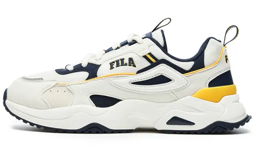 FILA Rayflide Textile, Synthetic Leather Cushioning Lightweight Low top Casual Shoes Men's White Space Blue