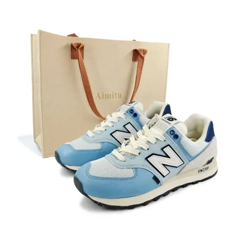 New Balance NB 574 Textile, Pigskin Low top Running Shoes Unisex Sky Blue