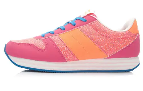 Li Ning Cushioning Slip Resistant Abrasion Resistant Low top Running Shoes Women's Orange Pink